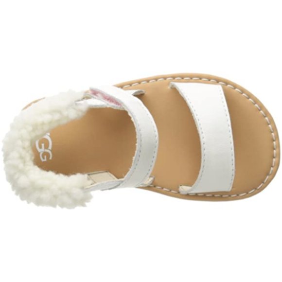 NEW UGG Baby Dorien Sheepskin Wrapped Sling Back White Open Toe Strap Sandal - Picture 6 of 7